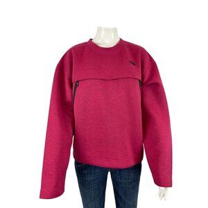 The North Face Womens Sweatshirt Medium Pink Zip Pockets Crew Neck Pullover